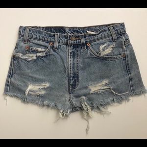 Authentic Levi Orange Tab cut-offs